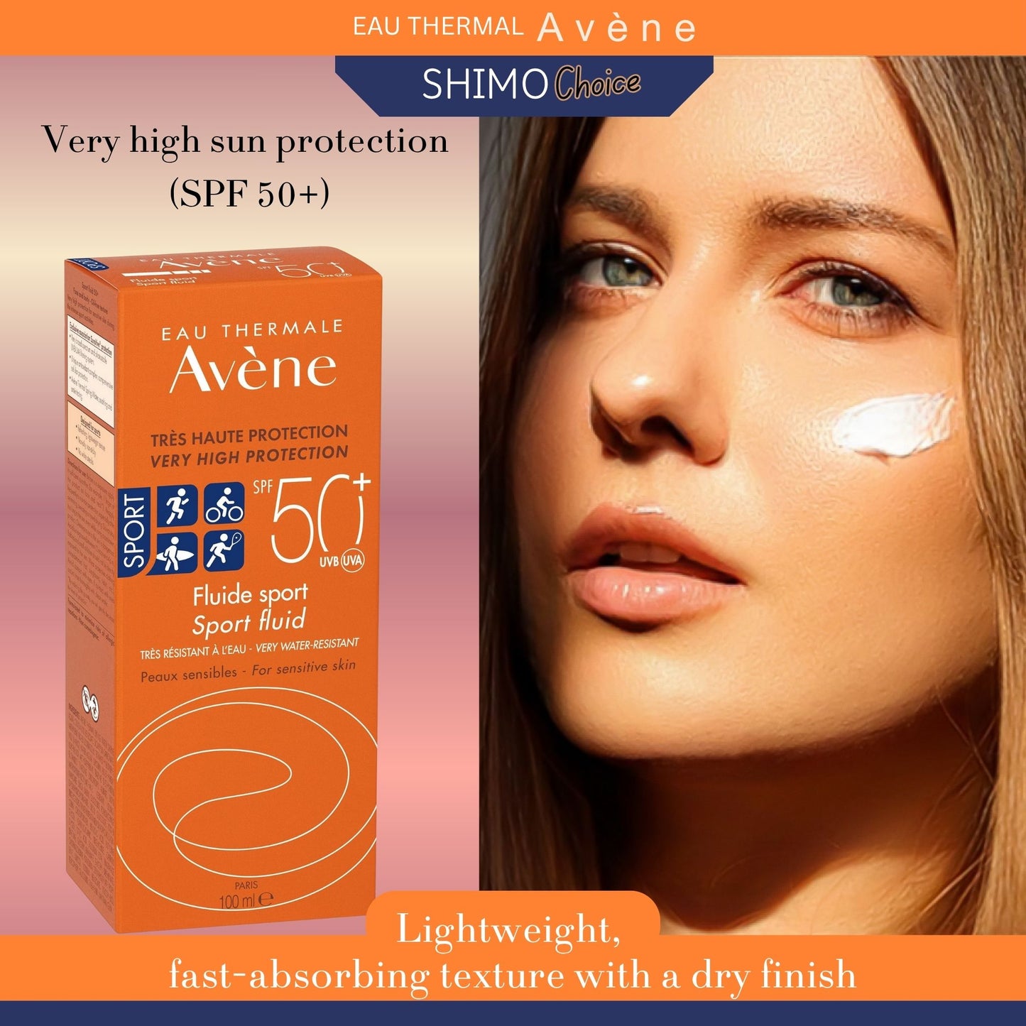 Avène Eau Thermale Sport Fluid SPF 50+ for Sensitive Skin – 100ml