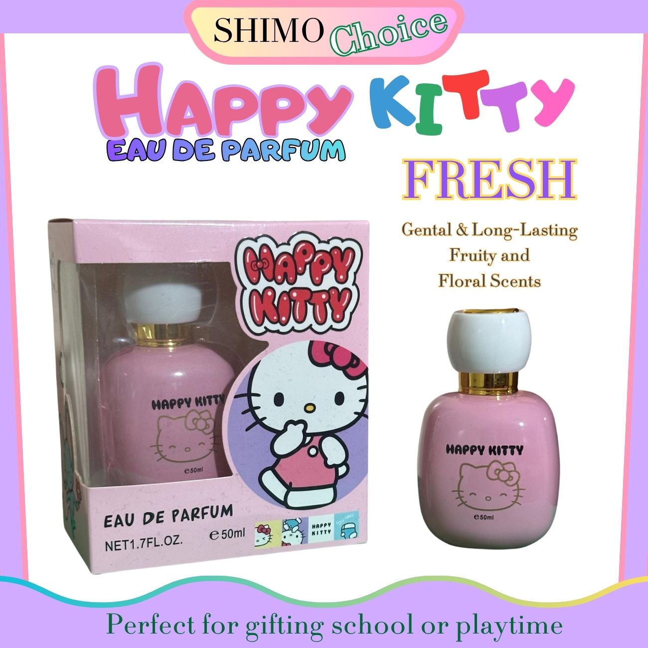 HAPPY KITTY - Sweet & Fresh Girls’ Perfume | Long-Lasting Fruity & Floral Scent