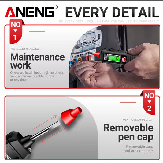 SHIMO/Advertisement for ANENG tool with text about pen holder design and maintenance work.