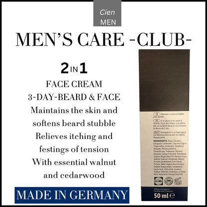 Men's Care Club - 2in1 Face and Beard Cream -50ML- GERMANY
