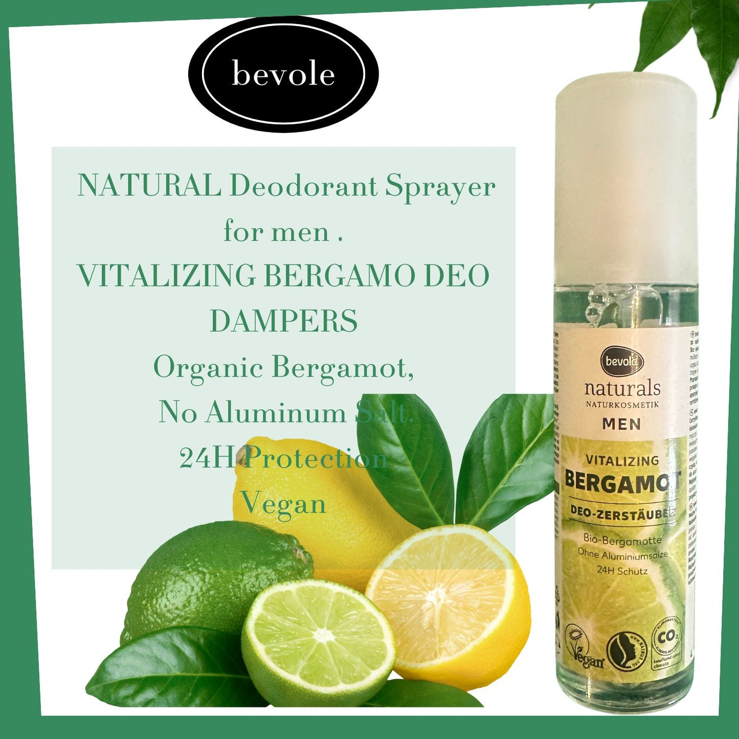 Bevole NATURAL Deodorant Sprayer for men