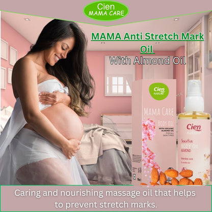 Cien Mama Care oil for the body with organic almond oil.