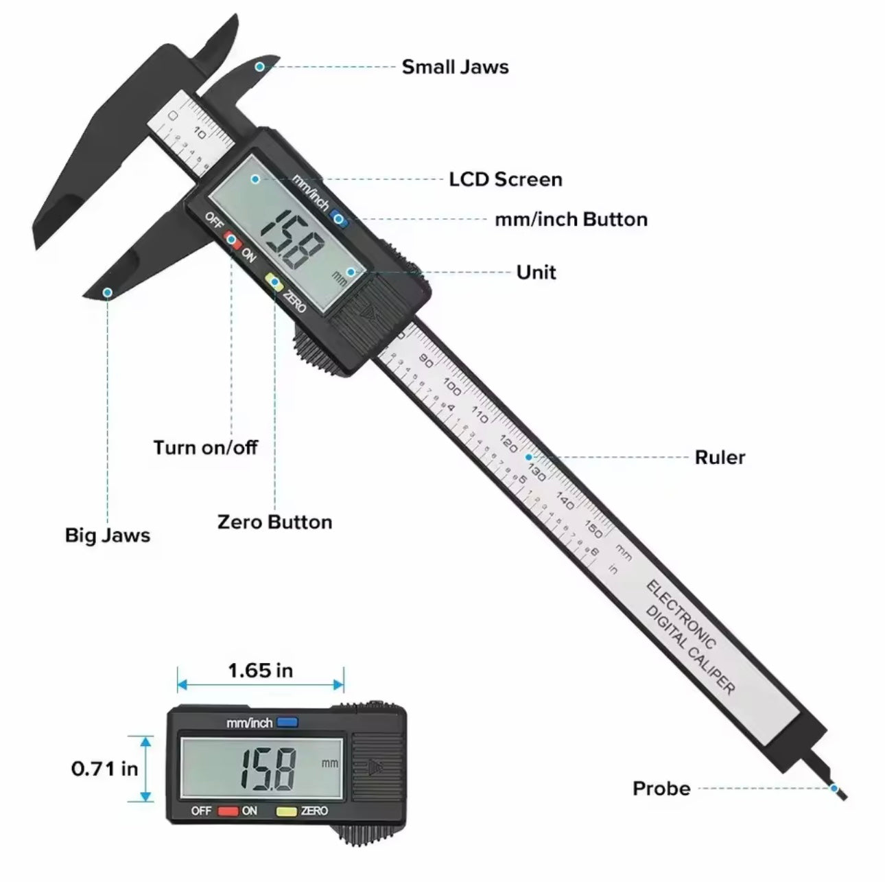 150mm -100mm Electronic Digital Caliper
