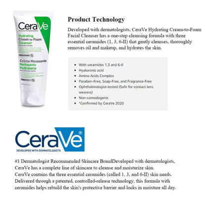 Cerave Hydrating Cream-to-Foam Cleanser