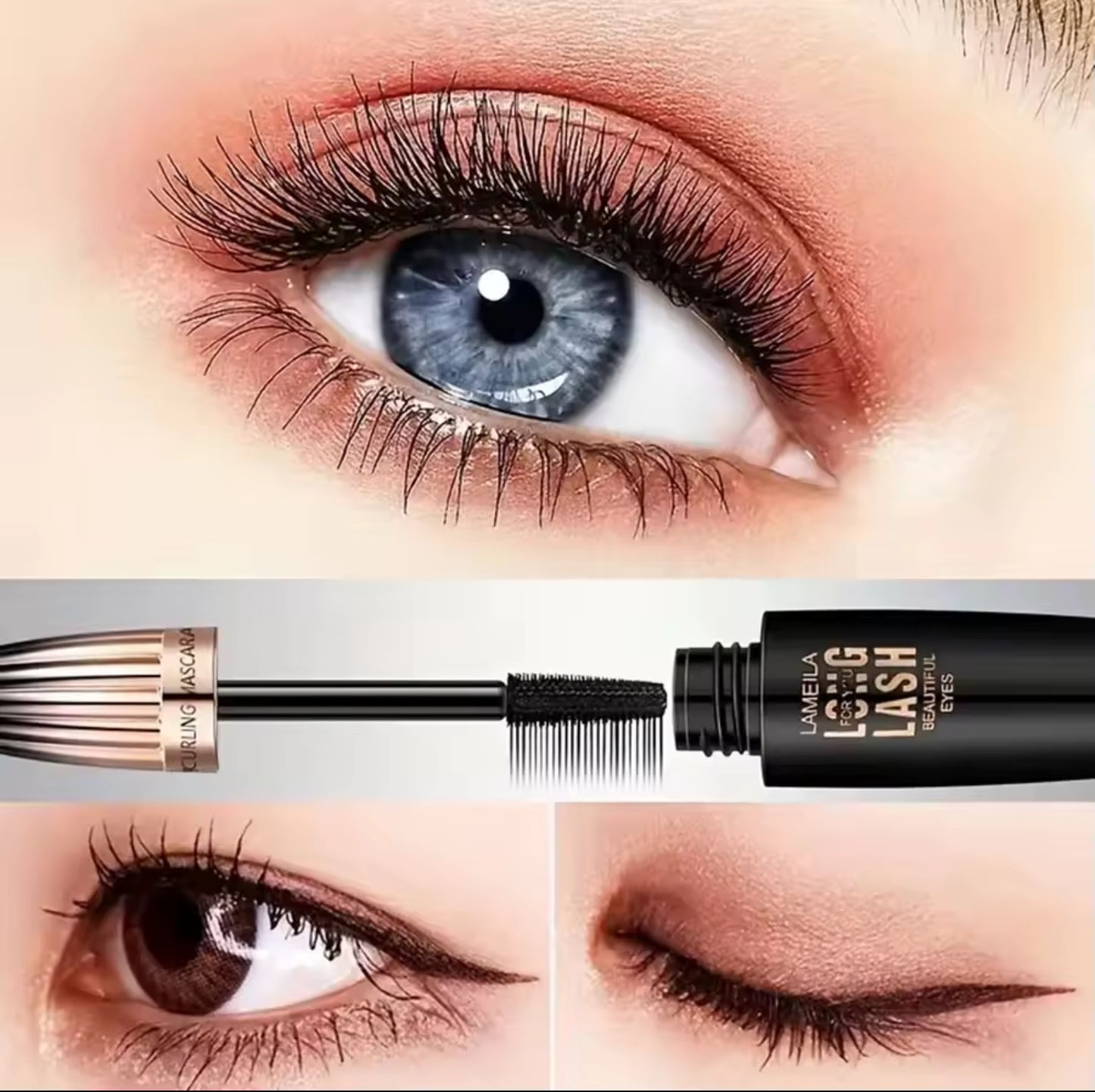 Waterproof 4D Mascara – Get bold, long, and perfectly curled lashes that last all day!