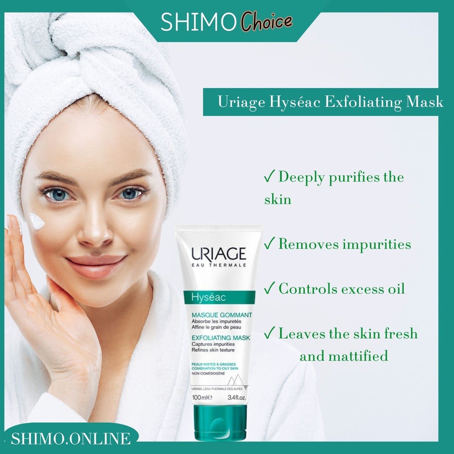 Uriage Hyséac Exfoliating Mask for Combination to Oily Skin – 100ml