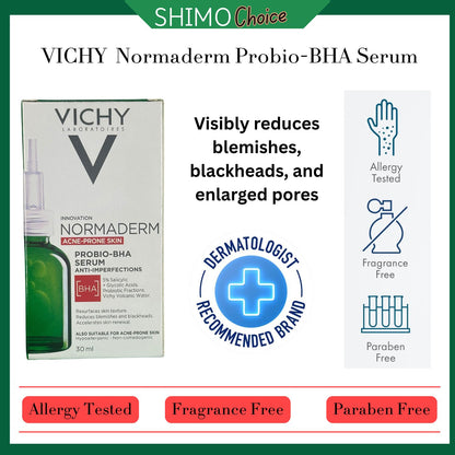 Vichy Normaderm Probio-BHA Serum 30 ml – 5% Salicylic + Glycolic Acid with Probiotic Fractions for Acne-Prone Skin