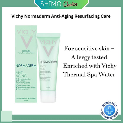 Vichy Normaderm Anti-Aging Resurfacing Care 50ml | Anti-Wrinkle & Pore Refining Moisturizer for Sensitive Skin