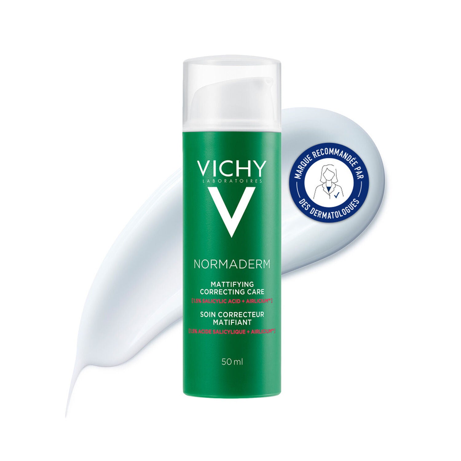 Vichy Normaderm skincare bottle on a white background