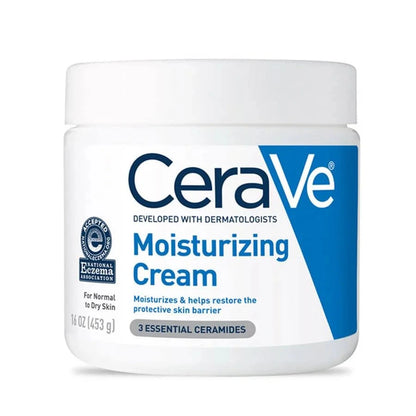 CeraVe moisturizing cream jar on a white background