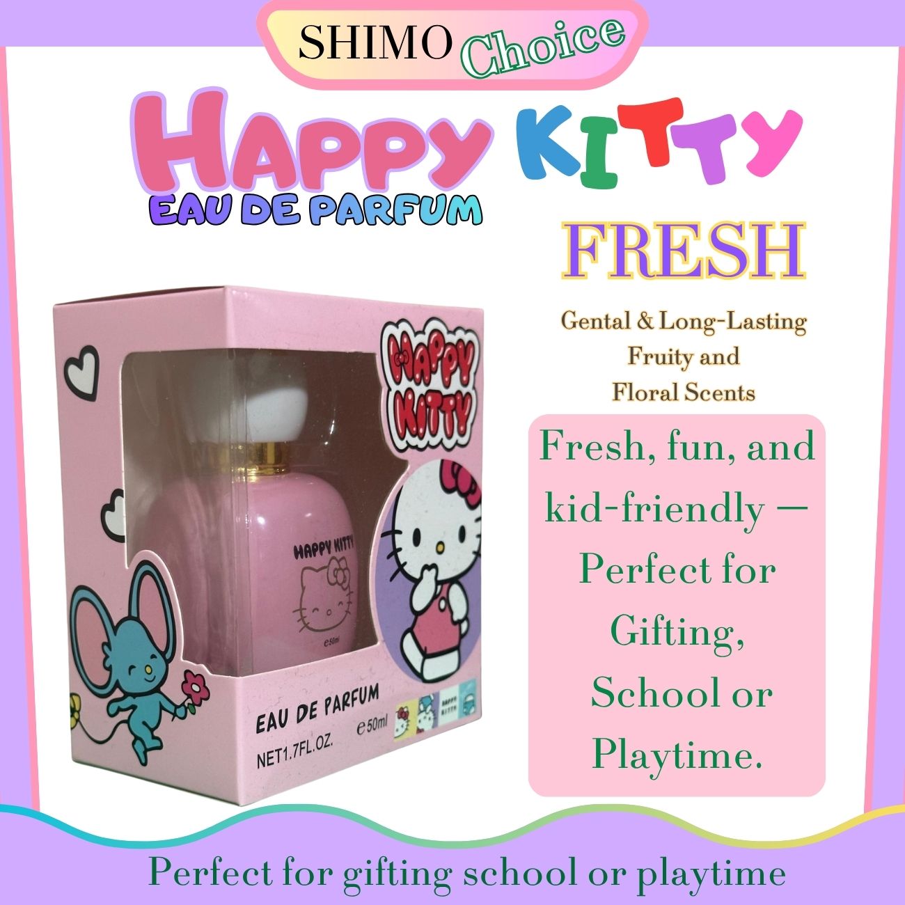 HAPPY KITTY - Sweet & Fresh Girls’ Perfume | Long-Lasting Fruity & Floral Scent