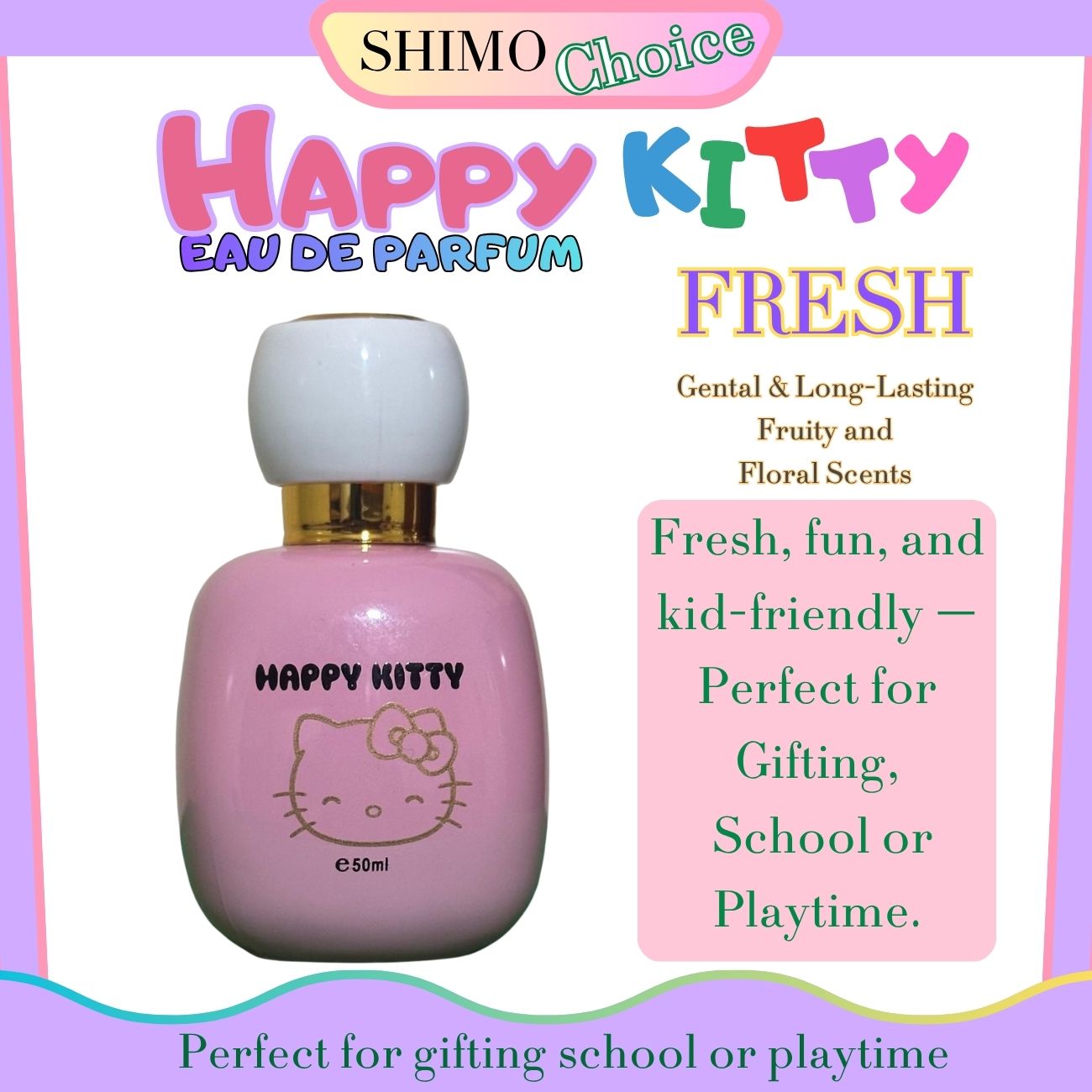 HAPPY KITTY - Sweet & Fresh Girls’ Perfume | Long-Lasting Fruity & Floral Scent