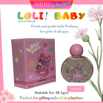 Loli Baby perfume set with packaging and bottle on a white background