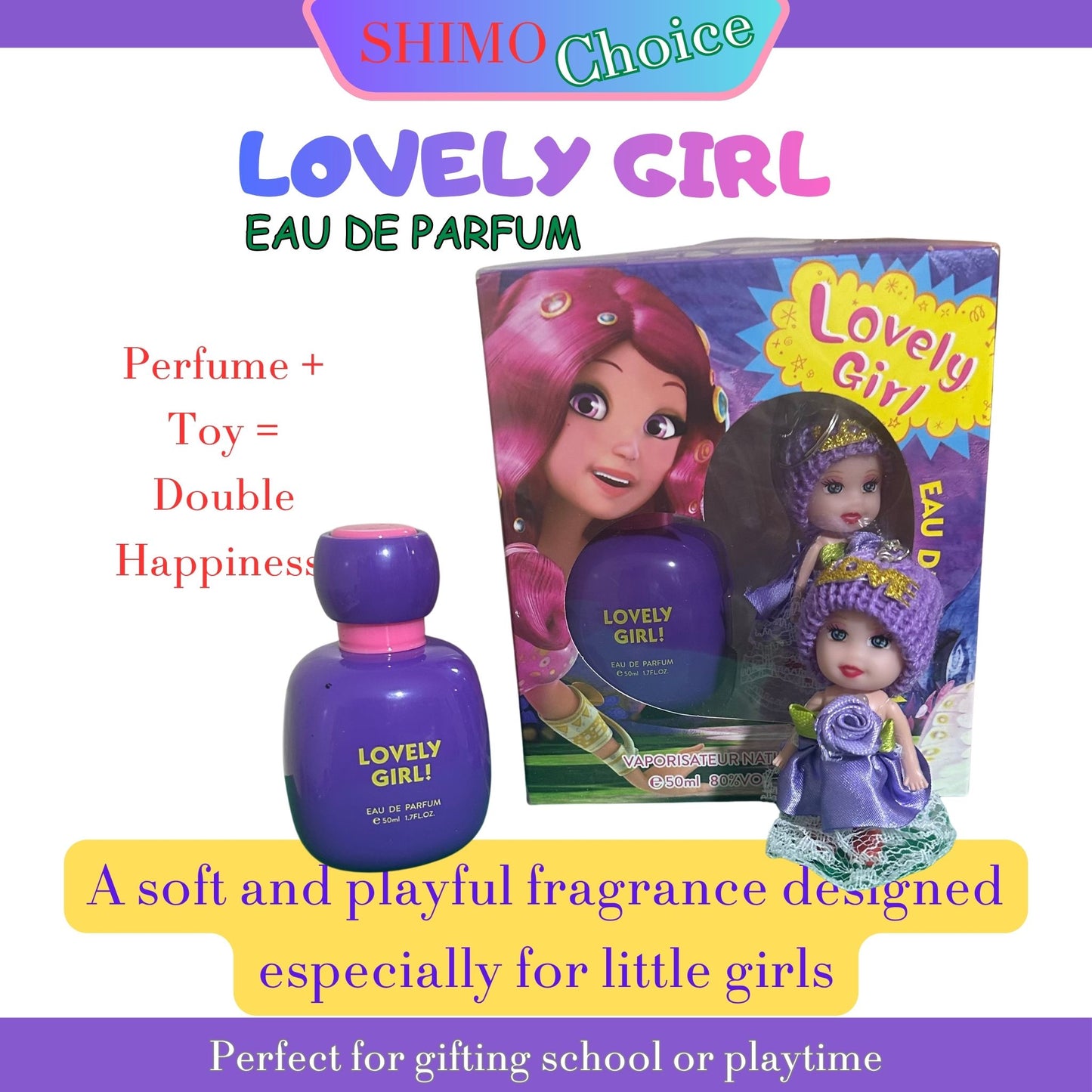 LOVELY GIRL Kids Fresh Perfume for girls with Surprise Toy – Long-Lasting Daily Fragrance