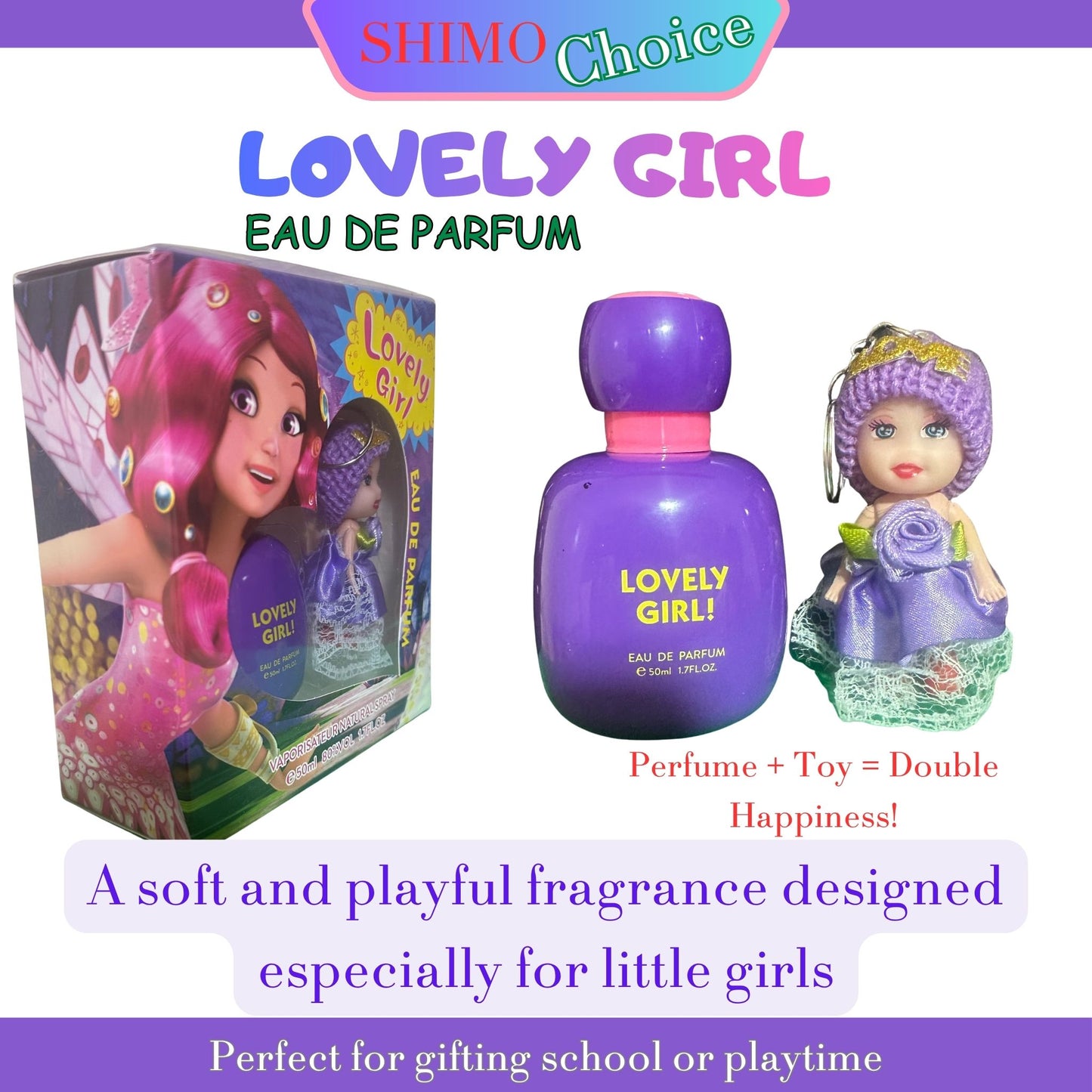 LOVELY GIRL Kids Fresh Perfume for girls with Surprise Toy – Long-Lasting Daily Fragrance