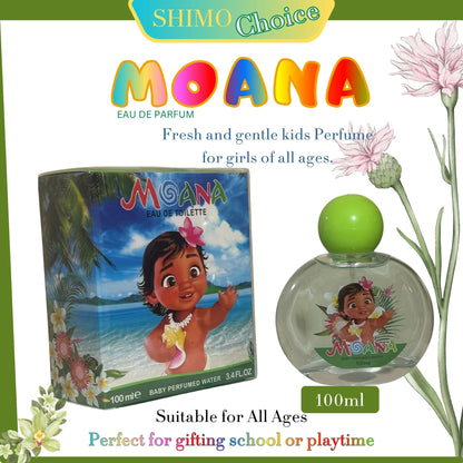 Moana perfume bottle and packaging with floral elements on a white background. shimo.online