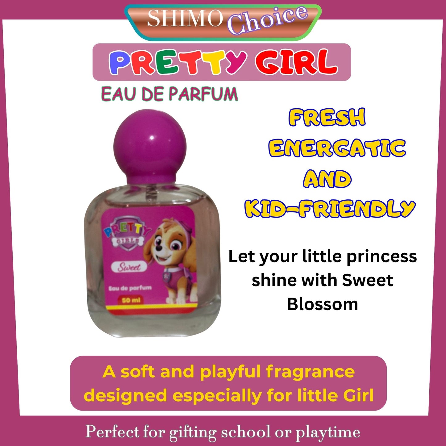 PRETTY GIRL - Kids Sweet Floral Perfume – Gentle Fragrance for Girls.