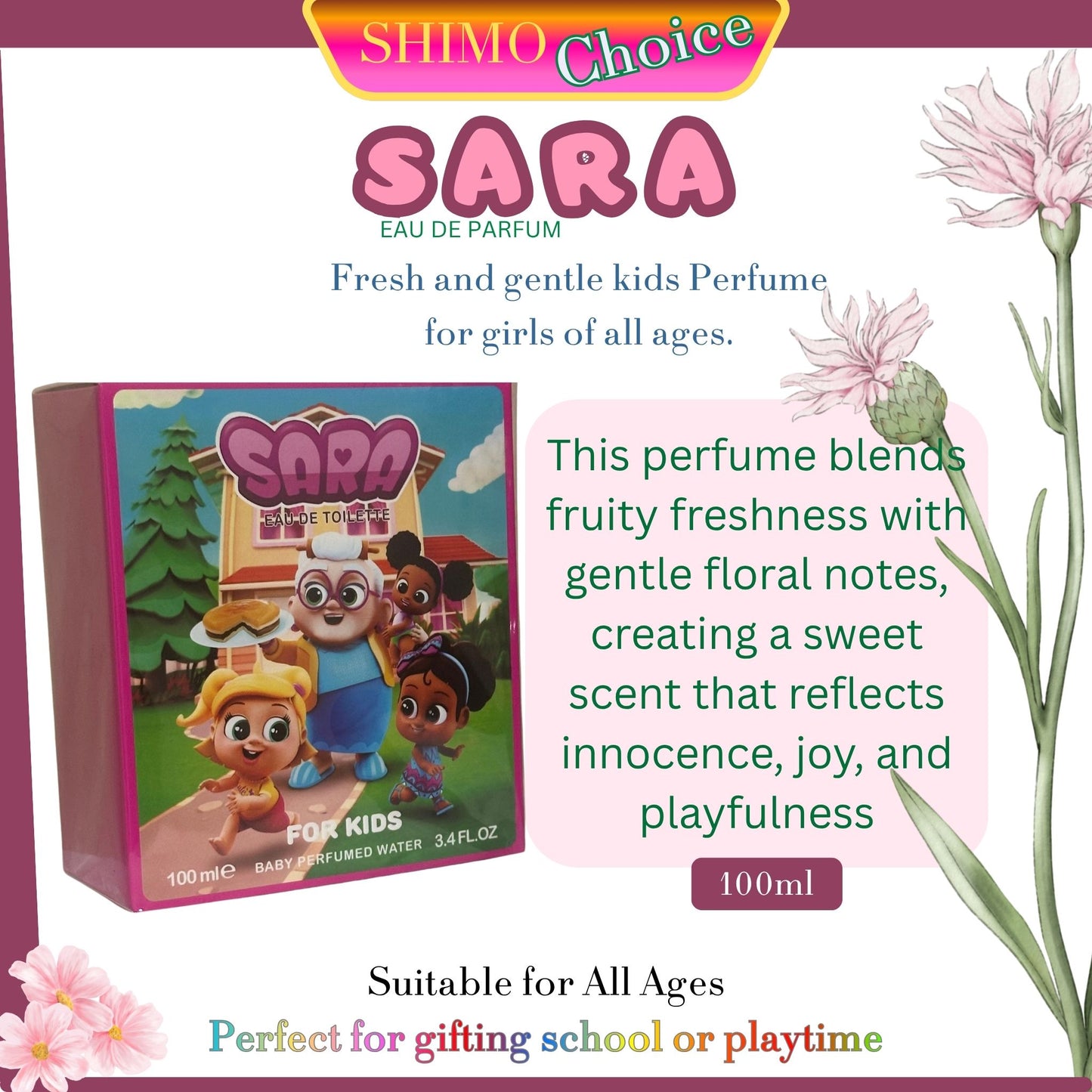SARA - Sweet Blossom Kids Perfume | Gentle & Long-Lasting Fragrance for Girl